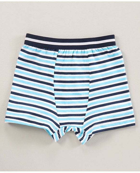 Babyhug 100% Cotton Knitted Briefs All Over Printed Pack of 3 - Blue