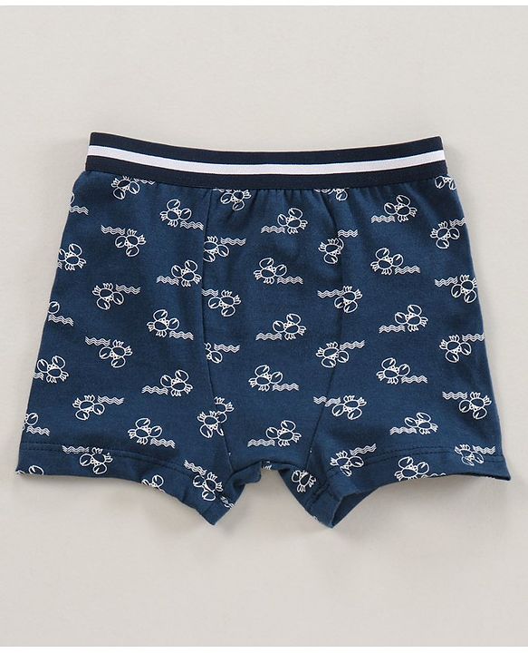 Babyhug 100% Cotton Knitted Briefs All Over Printed Pack of 3 - Blue Red White