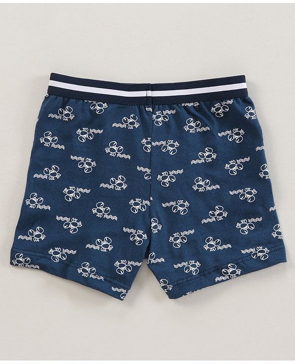 Babyhug 100% Cotton Knitted Briefs All Over Printed Pack of 3 - Blue Red White