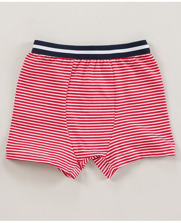 Babyhug 100% Cotton Knitted Briefs All Over Printed Pack of 3 - Blue Red White