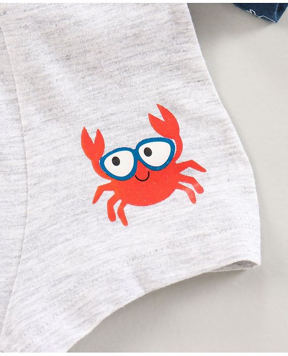 Babyhug 100% Cotton Knitted Briefs All Over Printed Pack of 3 - Blue Red White