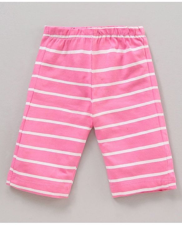 Babyhug Half Sleeves Top & Capri Set Bunny Print - Pink