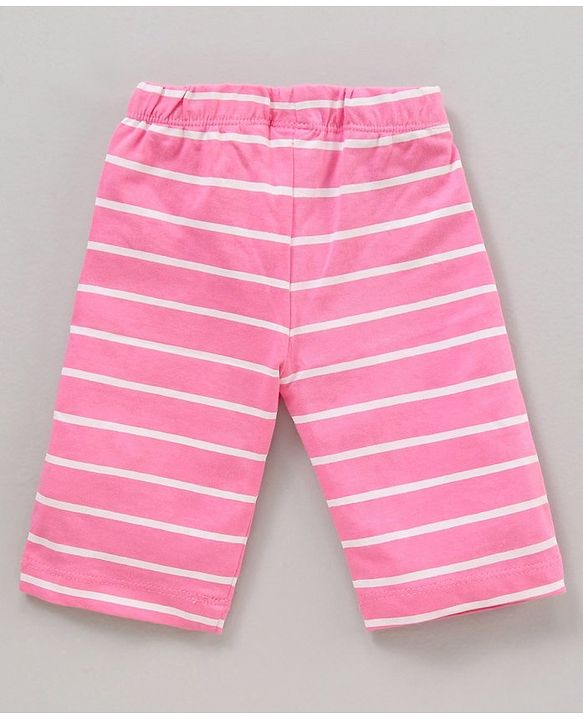 Babyhug Half Sleeves Top & Capri Set Bunny Print - Pink
