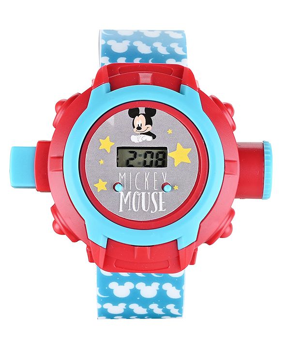 Babyhug Mickey Mouse Projector Digital Watch - Red Blue