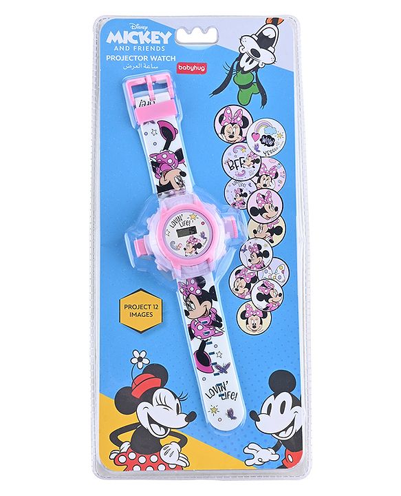 Babyhug Minnie Digital Projector Watch - Purple Pink