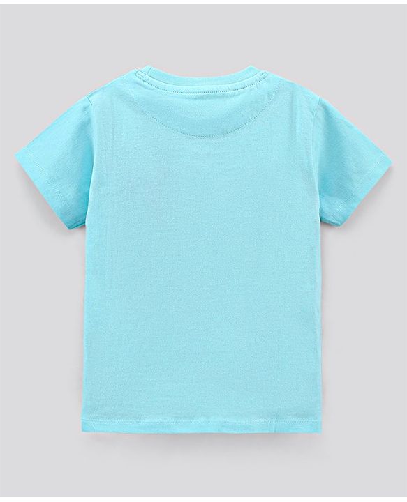 Pine Kids Half Sleeves Cotton T shirt Placement Print- Blue