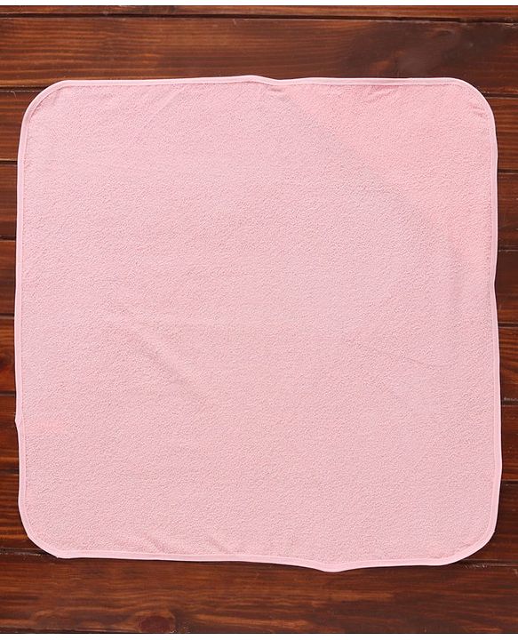 Babyhug Woven Terry Hooded Towel Dear Patch - Pink