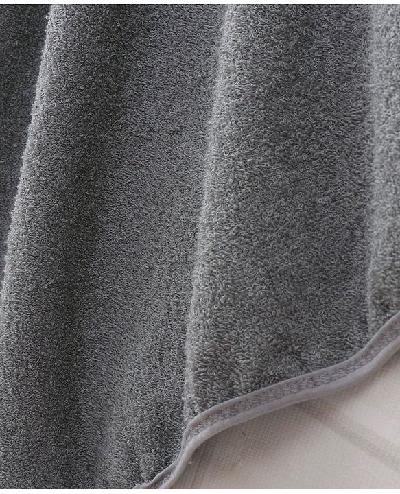 Babyhug Woven Terry Hooded Towel Elephant Patch - Grey