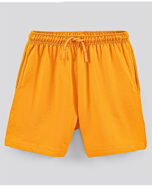 Pine Kids Half Sleeves Biowashed T-Shirt & Shorts Set Football & Play Print - Orange White