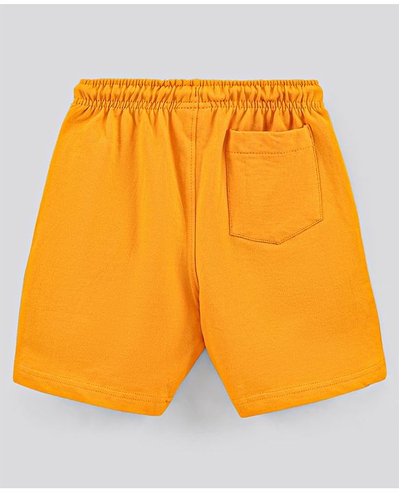Pine Kids Half Sleeves Biowashed T-Shirt & Shorts Set Football & Play Print - Orange White