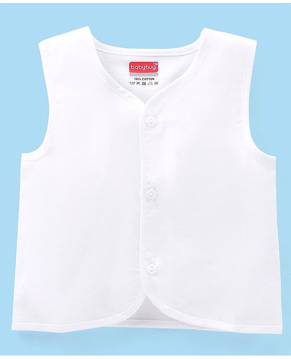 Babyhug Sleeveless 100% Cotton Jhablas Pack Of 3 - White