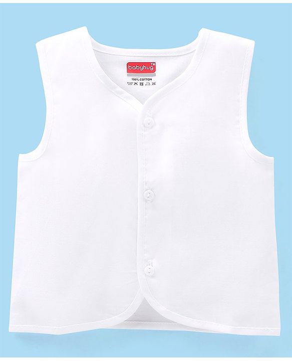 Babyhug Sleeveless 100% Cotton Jhablas Pack Of 3 - White