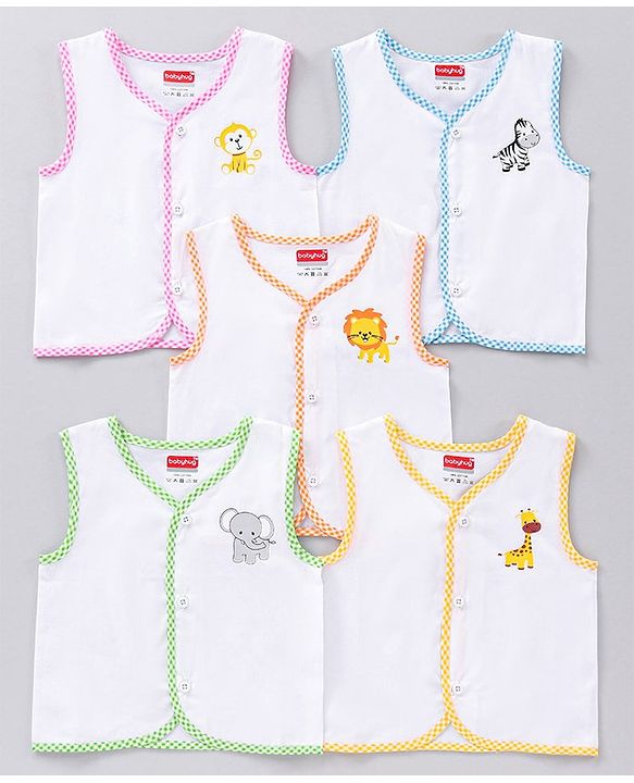 Babyhug 100% Cotton Sleeveless Jhablas Pack of 5 - Multicolor