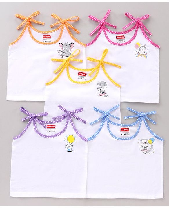 Babyhug 100% Cotton Singlet Jhablas Pack of 5  - Multicolor