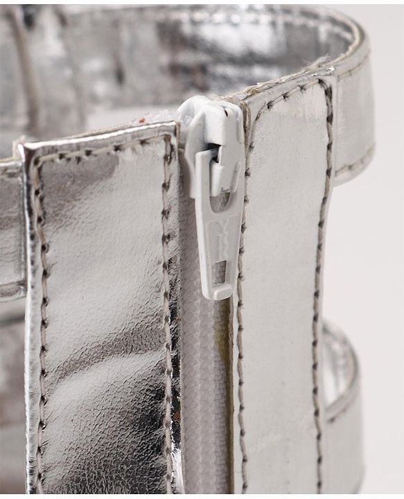 Pine Kids Gladiator Roman Zip Closure Sandals - Silver