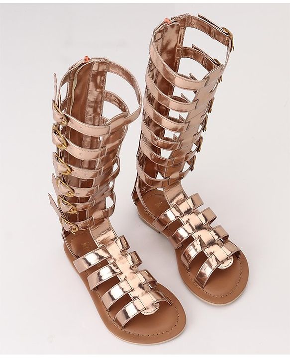 Pine Kids Gladiator Roman Sandals - Rose Gold