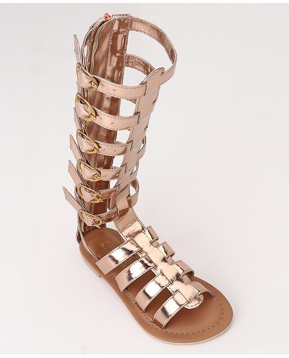 Pine Kids Gladiator Roman Sandals - Rose Gold