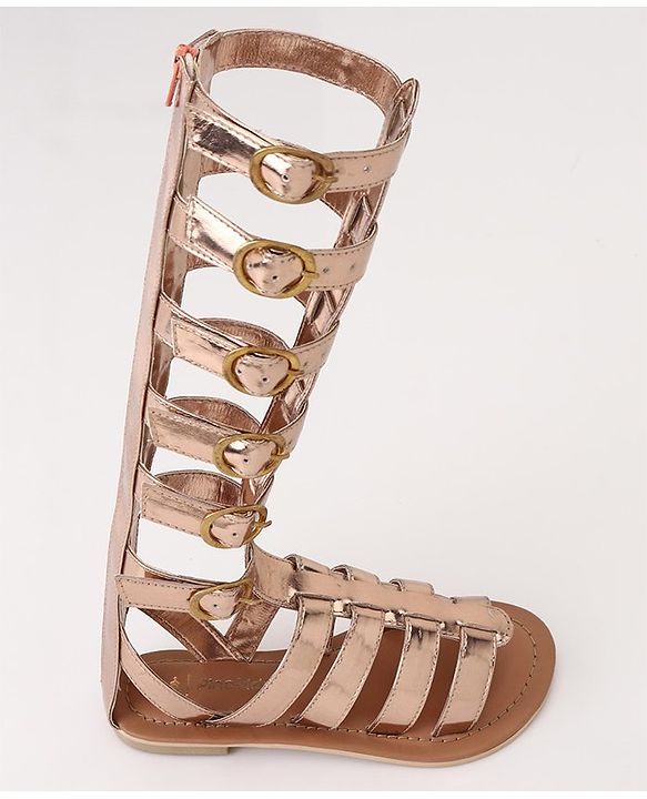 Pine Kids Gladiator Roman Sandals - Rose Gold