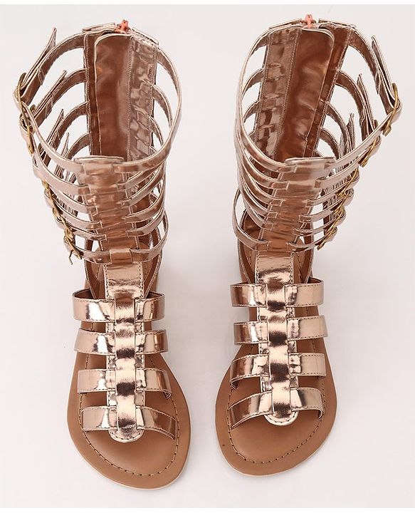 Pine Kids Gladiator Roman Sandals - Rose Gold