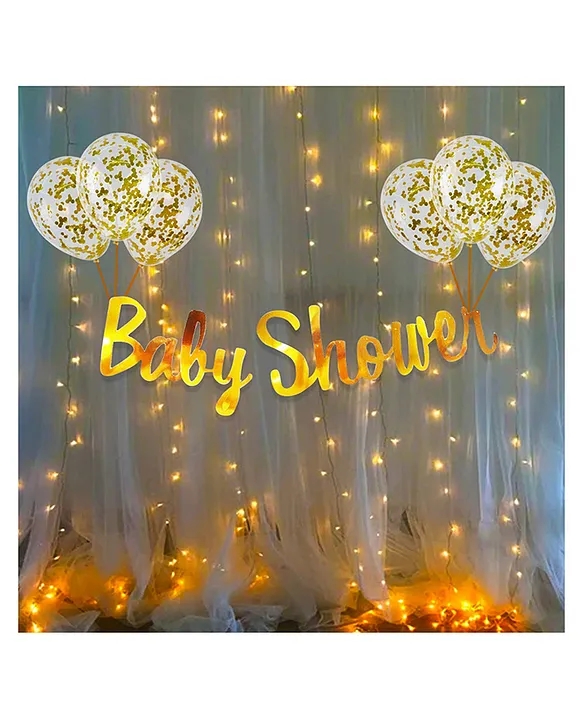 Party Propz Baby Shower Party Decoration Kit Combo With Fairy Led Light Set  - 10Pcs Baby Shower Decoration Items For Gender Reveal Party Decoration  Price in India - Buy Party Propz Baby