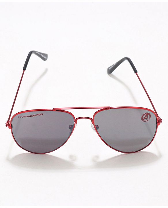 Babyhug Marvel Aviator Sunglasses - Black Red