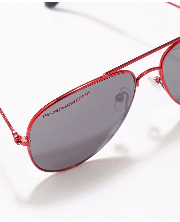 Babyhug Marvel Aviator Sunglasses - Black Red