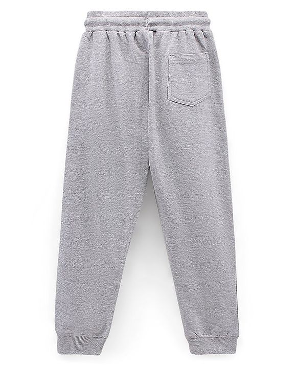 Pine Kids Full Length Biowashed Lounge Pant Text Print - Grey Melange