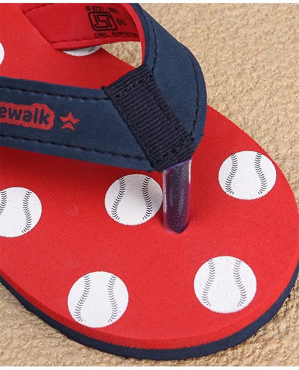 Cute Walk by Babyhug Slip On Flip Flops Dots Print - Red