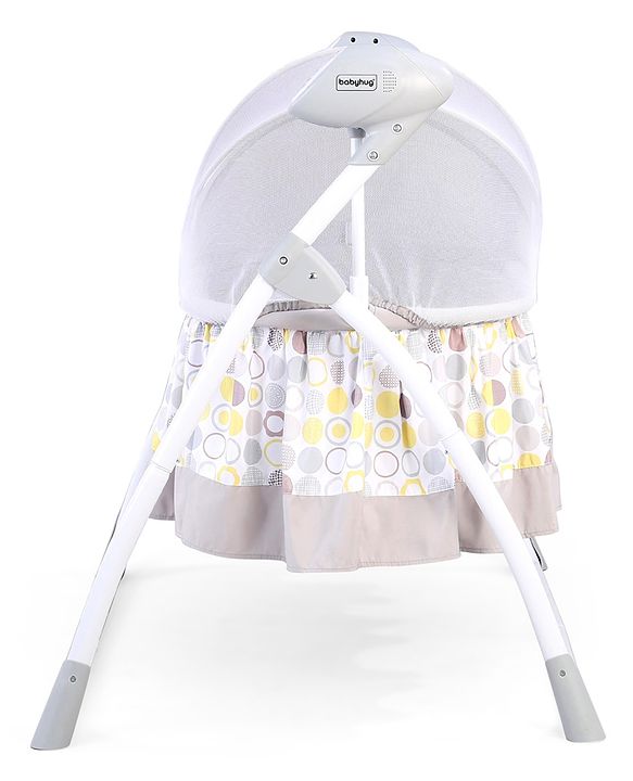 Babyhug Beryl Electronic Auto Swing Cradle With Remote Control - Yellow and Gray