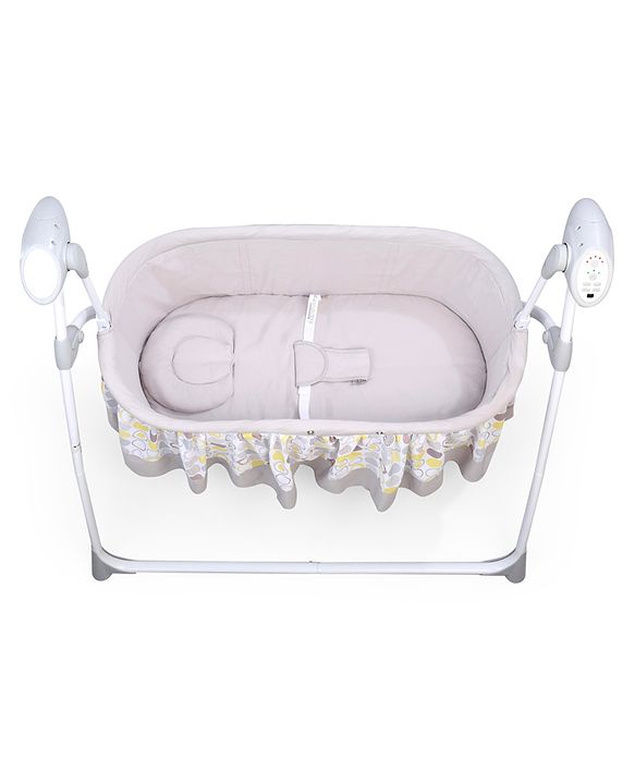 Babyhug Beryl Electronic Auto Swing Cradle With Remote Control - Yellow and Gray