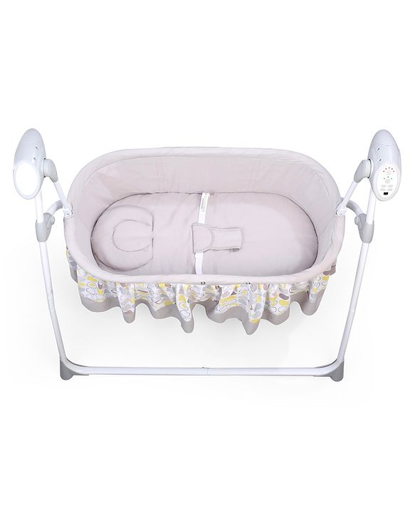 Babyhug Beryl Electronic Auto Swing Cradle With Remote Control - Yellow and Gray