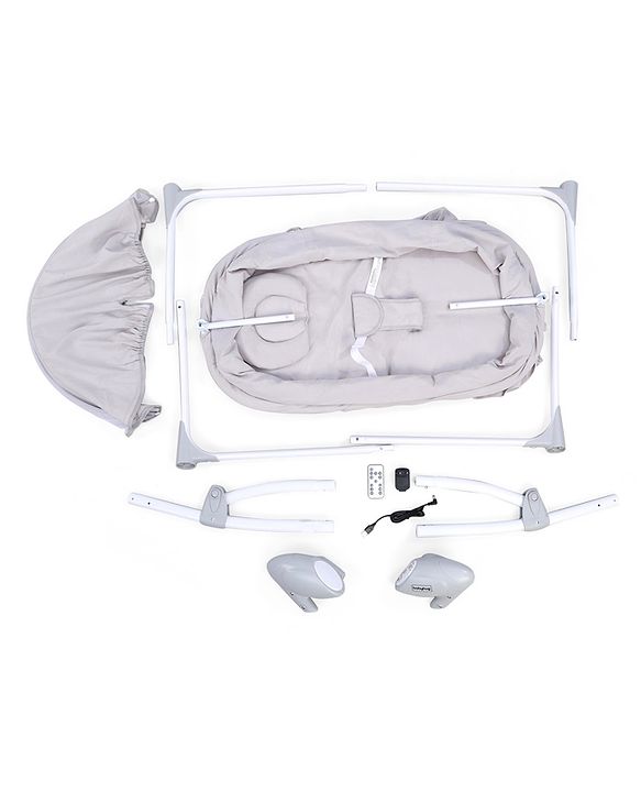 Babyhug Beryl Electronic Auto Swing Cradle With Remote Control - Yellow and Gray