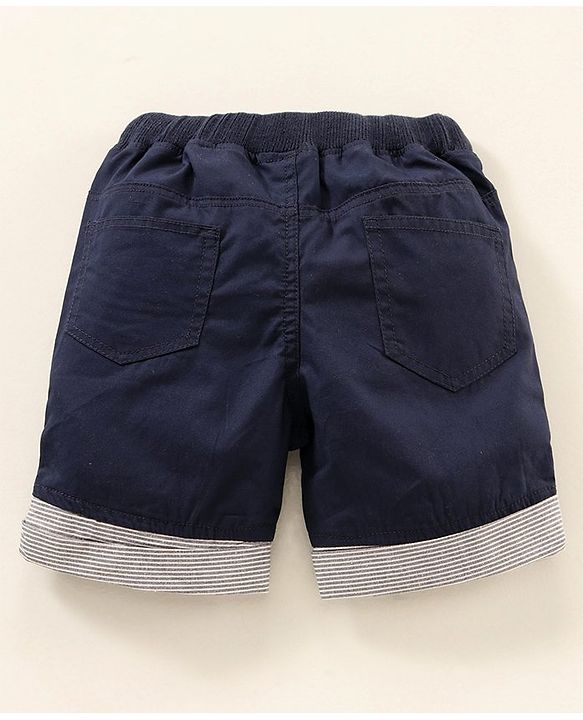Babyhug Mid Thigh Solid Color Shorts - Navy
