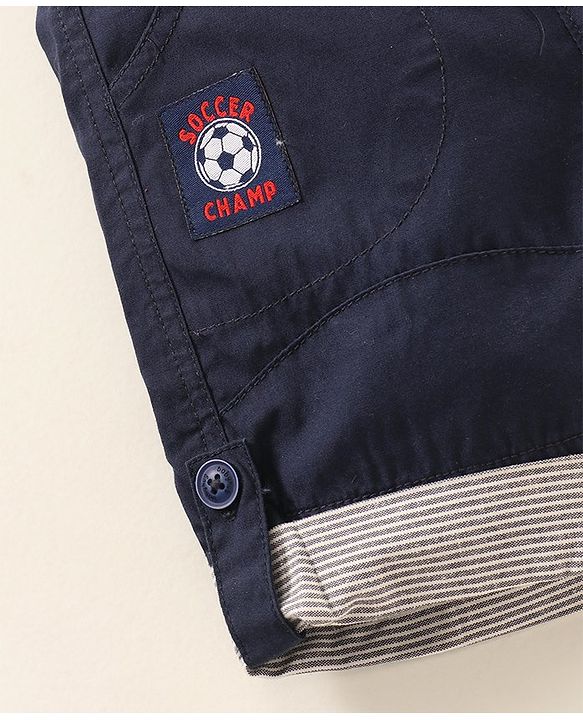 Babyhug Mid Thigh Solid Color Shorts - Navy