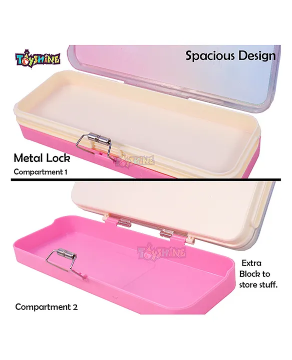 Toyshine Mermaid Metal Pencil Box Basic Pencil Case, Double Comparment