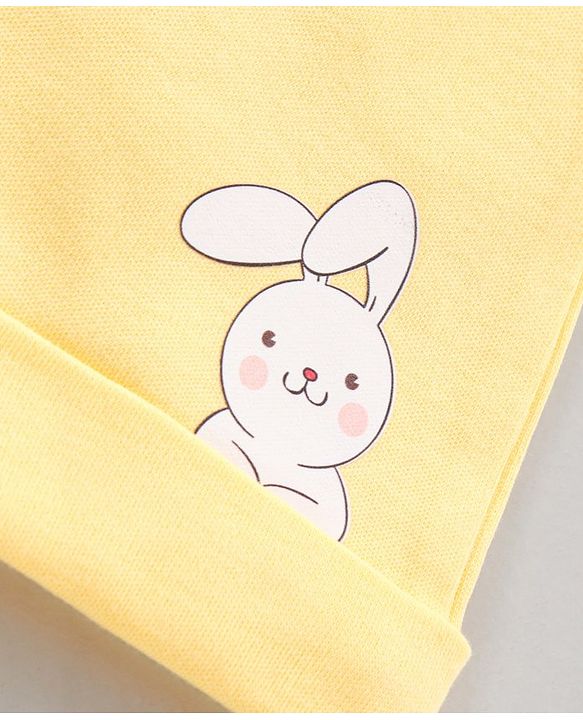 Babyhug 100% Cotton Caps Heart Print Pack of 2 - Pink Yellow