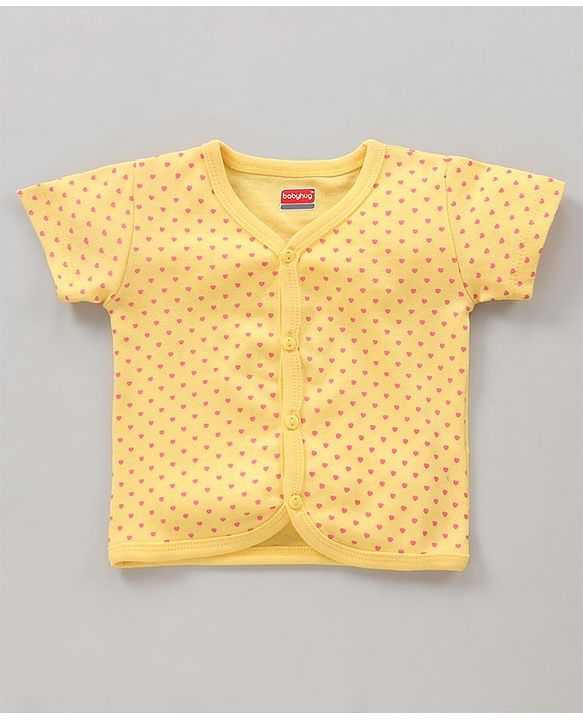 Babyhug 100% Cotton Antibacterial Half Sleeves Vests Rainbow Print Pack of 5 - Pink Blue Yellow White
