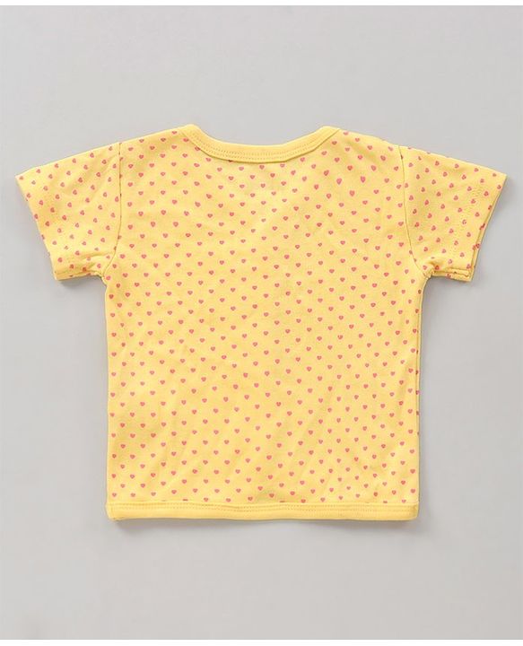 Babyhug 100% Cotton Antibacterial Half Sleeves Vests Rainbow Print Pack of 5 - Pink Blue Yellow White
