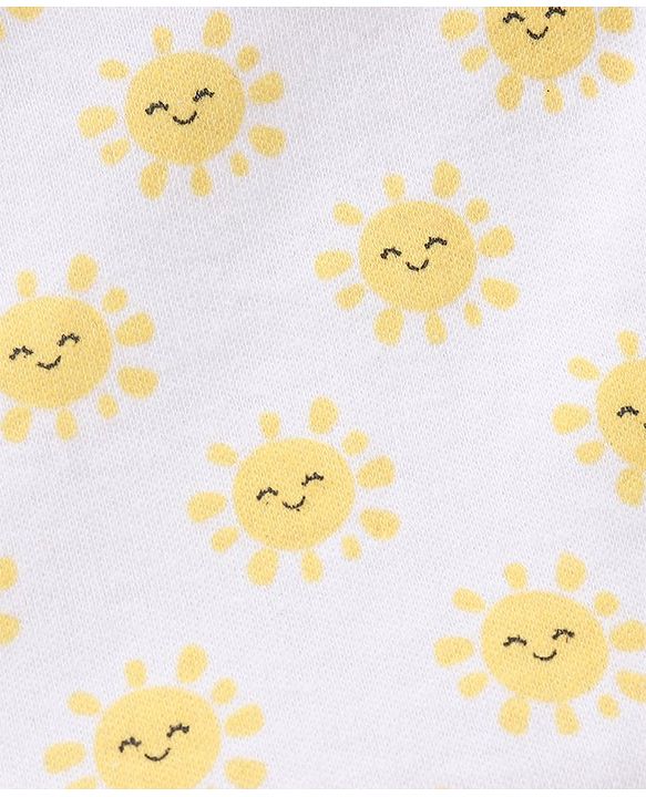 Babyhug 100% Cotton Antibacterial Half Sleeves Vests Rainbow Print Pack of 5 - Pink Blue Yellow White