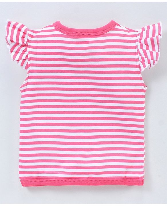 Babyhug 100% Cotton Flutter Sleeves Polka Dots Print & Striped Vest Pack of 3 - Multicolour