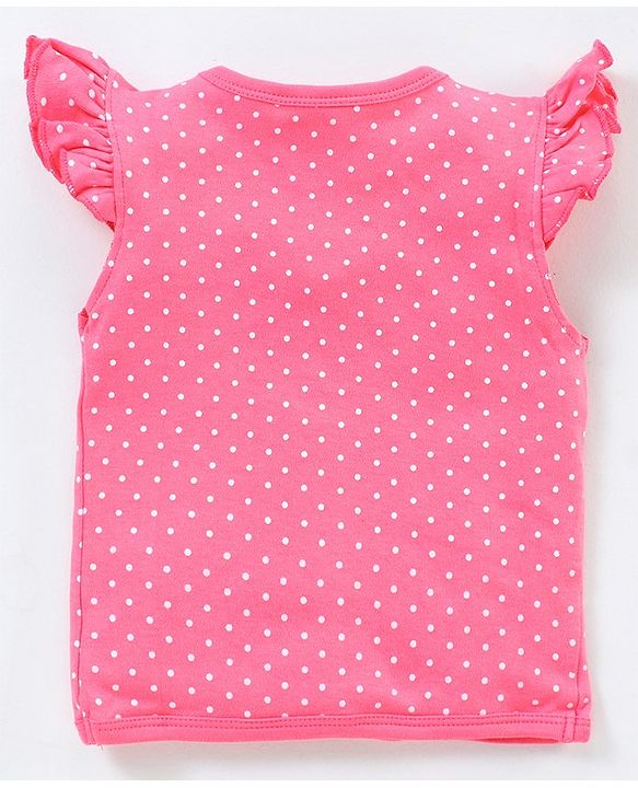 Babyhug 100% Cotton Flutter Sleeves Polka Dots Print & Striped Vest Pack of 3 - Multicolour