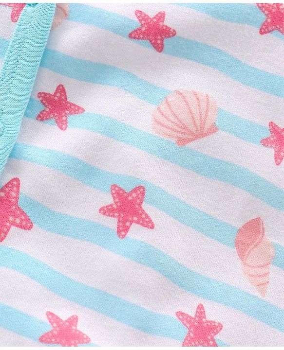Babyhug 100% Cotton Flutter Sleeves Polka Dots Print & Striped Vest Pack of 3 - Multicolour