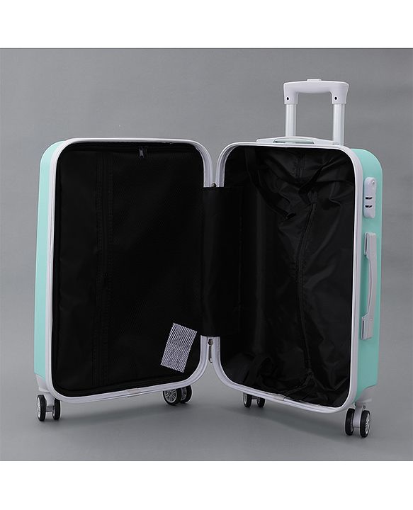 Pine Kids Trolley Luggage Bags - Sea Green 22 inch| Shock Resistant| Telescopic Handle| Water Resistant| Easy Zipper Closure| Durable Wheels