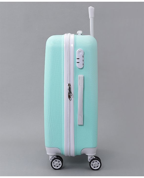 Pine Kids Trolley Luggage Bags - Sea Green 22 inch| Shock Resistant| Telescopic Handle| Water Resistant| Easy Zipper Closure| Durable Wheels