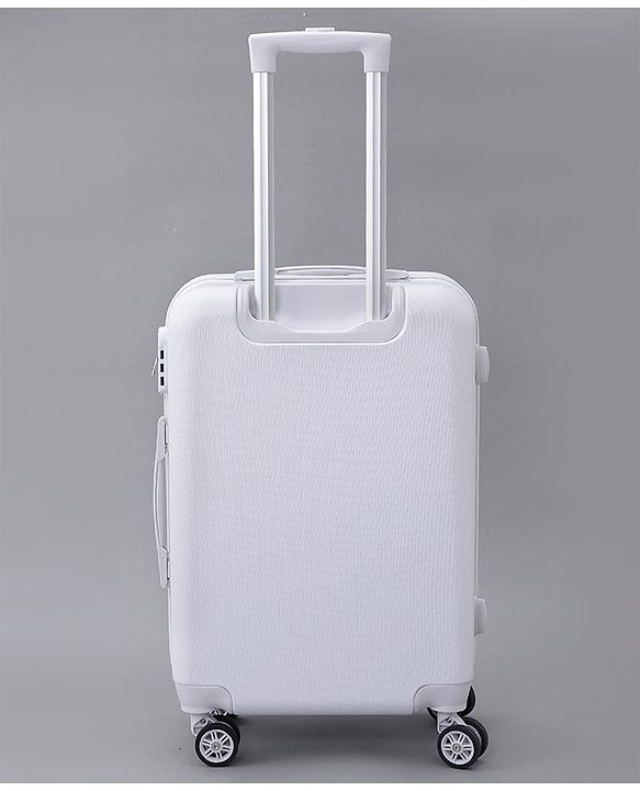 Pine Kids Trolley Luggage Bags White - 22 inch| Shock Resistant| Telescopic Handle| Water Resistant| Easy Zipper Closure| Durable Wheels