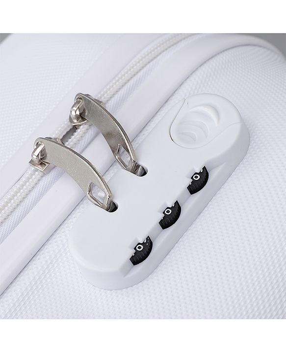 Pine Kids Trolley Luggage Bags White - 22 inch| Shock Resistant| Telescopic Handle| Water Resistant| Easy Zipper Closure| Durable Wheels