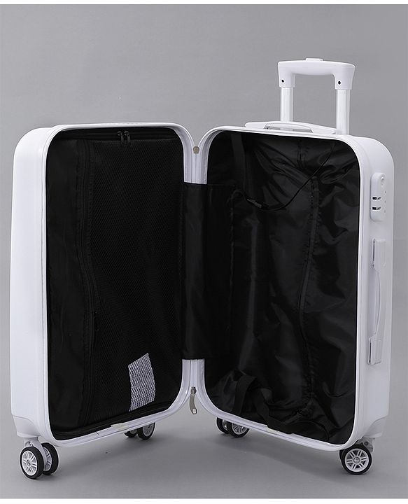 Pine Kids Trolley Luggage Bags White - 22 inch| Shock Resistant| Telescopic Handle| Water Resistant| Easy Zipper Closure| Durable Wheels