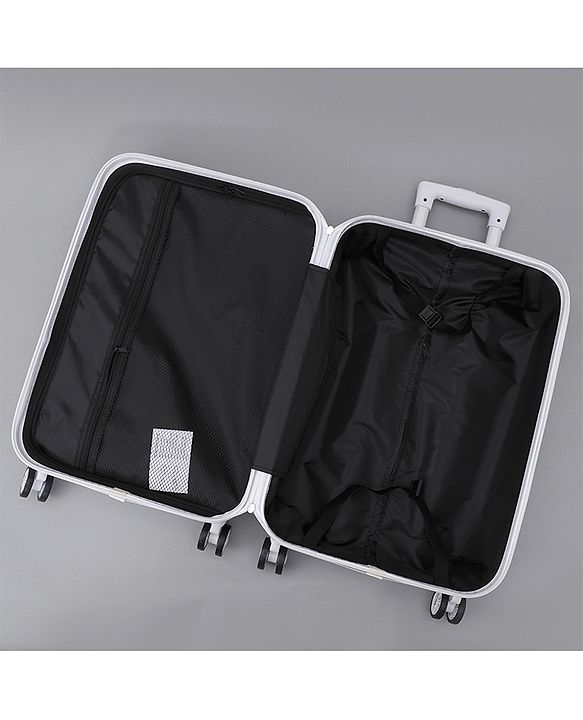 Pine Kids Trolley Luggage Bags White - 22 inch| Shock Resistant| Telescopic Handle| Water Resistant| Easy Zipper Closure| Durable Wheels