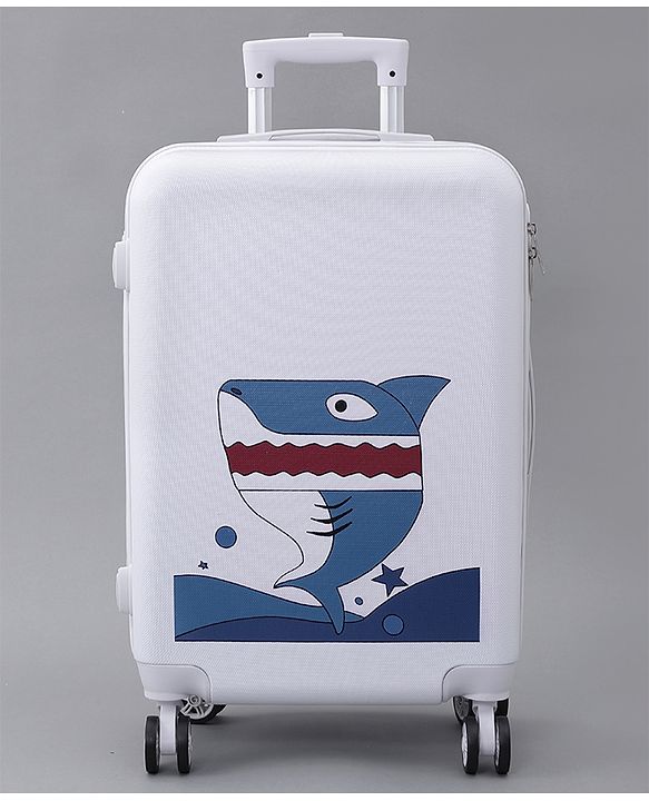 Pine Kids Trolley Luggage Bags White - 22 inch| Shock Resistant| Telescopic Handle| Water Resistant| Easy Zipper Closure| Durable Wheels