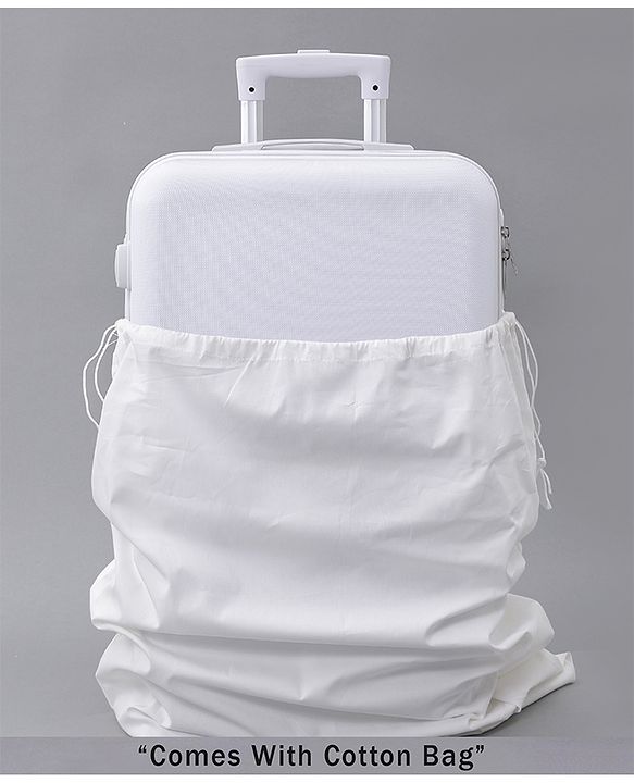 Pine Kids Trolley Luggage Bags White - 22 inch| Shock Resistant| Telescopic Handle| Water Resistant| Easy Zipper Closure| Durable Wheels